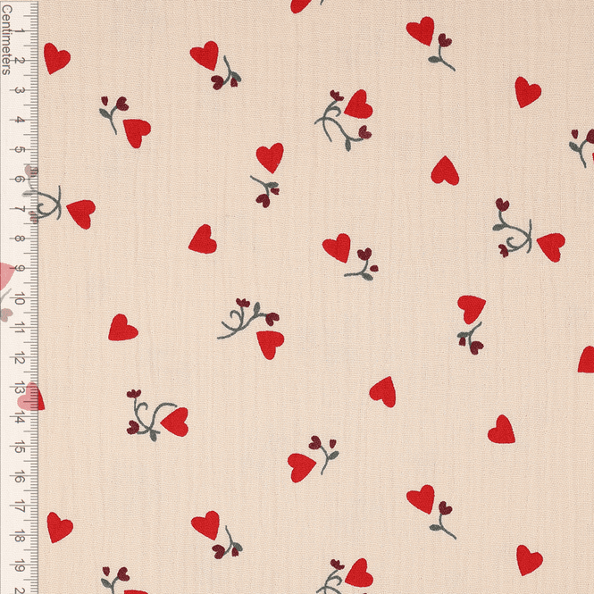 Hovedbilde Confetti Hearts - Musselin