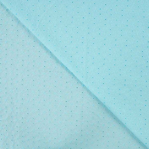 Celine Aqua - Cotton Embroidery