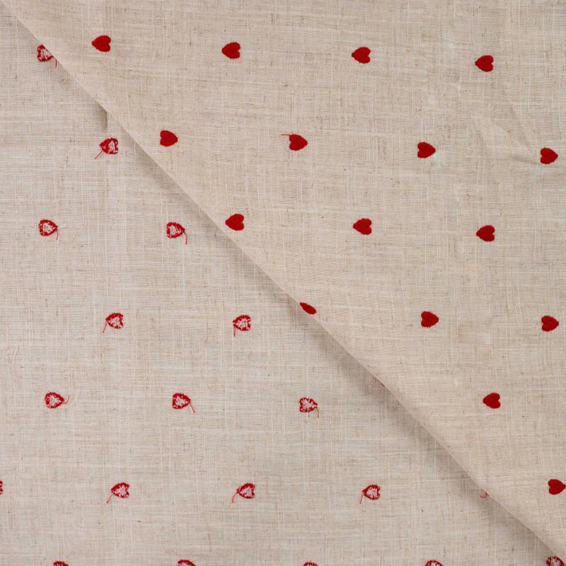 Nature Hearts - Brodert Viskose/Lin