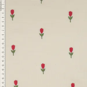 Hovedbilde Tulipaner - Brodert Musselin